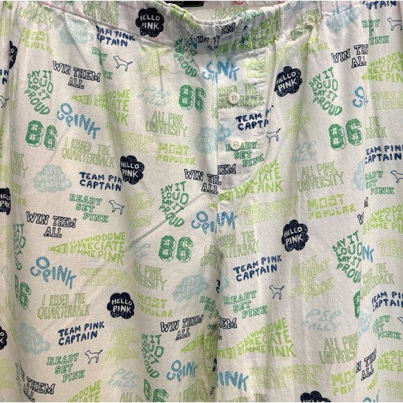 Vintage PINK Victorias Secret y2k lounge Pajama Pants L The University Of Pink - Picture 3 of 10